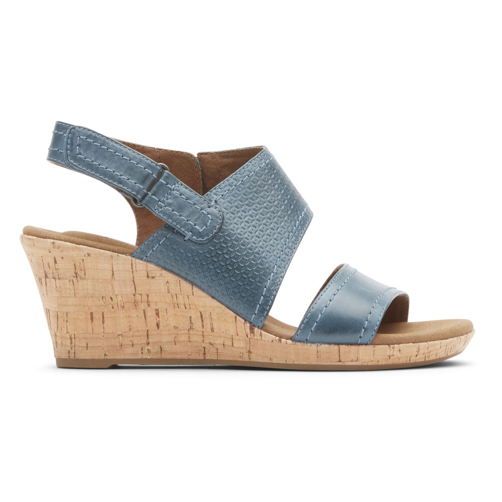 Rockport Sandaler Dame Blå - Briah Asymmetrical 2-Piece - VSGD67852